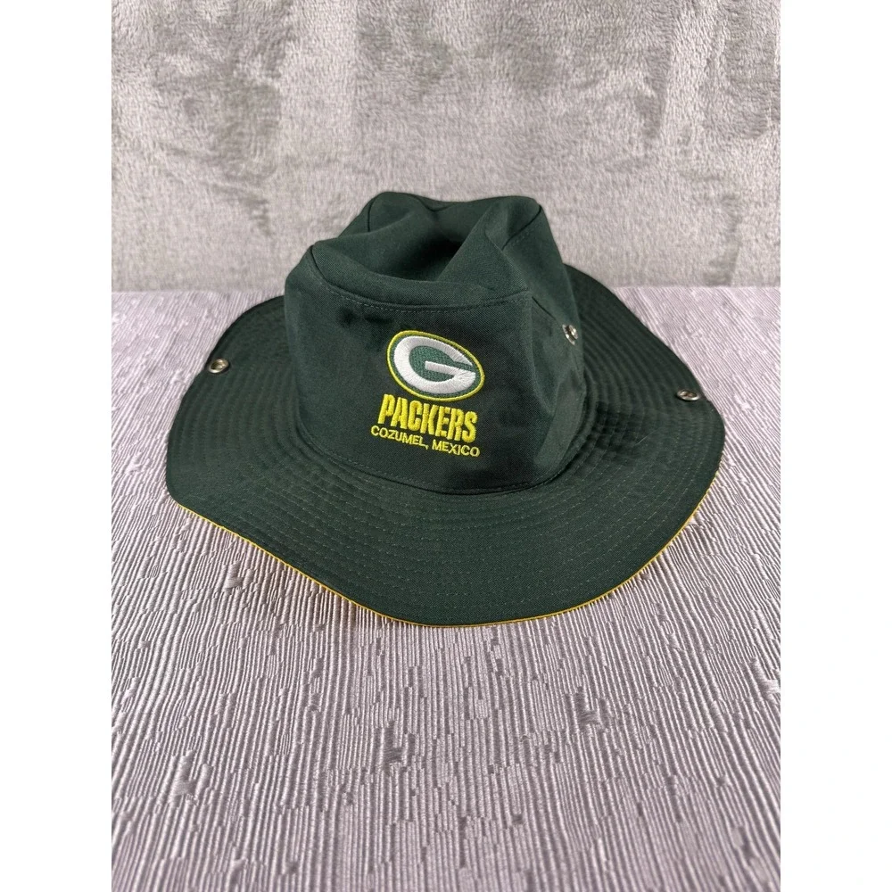 Green Bay Packers Hat Bucket Mens Green NFL Football Cozumel Mexico Boonie